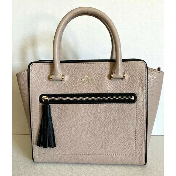 New Kate Spade Small Allyn Chester Street Leather Satchel Warm Beige Multi - Picture 3 of 6
